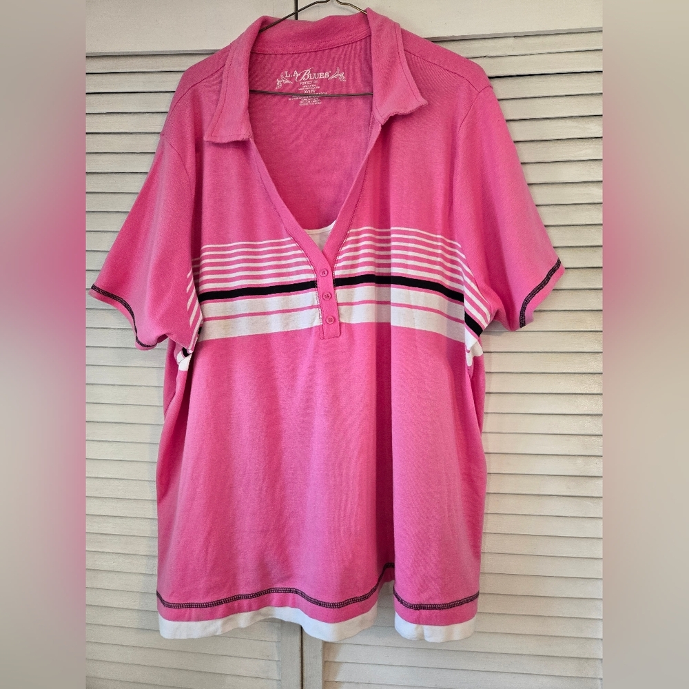 Pink Striped Polo Shirt